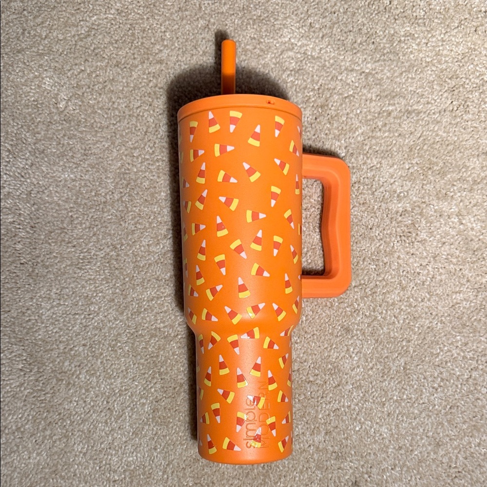 Simple Modern Orange Candy Corn Tumbler with Straw